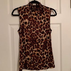 Cheetah mock neck tank